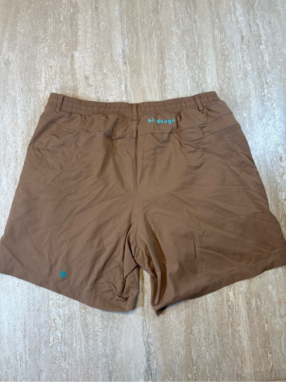 Birddogs Mens XL Brown Lined Gym Athletic Shorts Built-In Liner 6 Inch